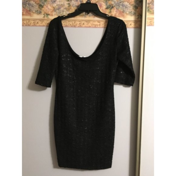a'gaci | Dresses | Agaci Black Large Bodycon Scoop Night Club Party ...